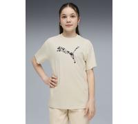 T-Shirt PUMA "ESS GRAPHIC ANIMAL RELAXED TEE G", Jungen, Gr. 152, alpine snow, Jersey, Obermaterial: 100% Baumwolle, bedruckt, relaxed fit normal, Rundhals, Shirts T-Shirt, für Jugendliche, Kurzarm, m