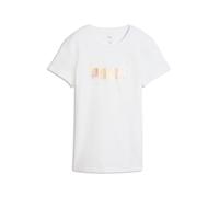 Puma ESSENTIALS LOGO LAB METALLIC TEE Damen T-Shirt, weiß, größe L