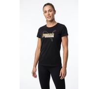 Puma ESSENTIALS LOGO LAB METALLIC TEE Damen T-Shirt, schwarz, größe XS