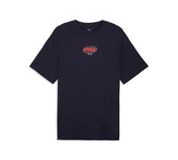 T-Shirt PUMA "ESS LOGO LAB RELAXED STORY 1 TEE", Herren, Gr. S, new navy, Jersey, Obermaterial: 100% Baumwolle, unifarben, relaxed fit normal, Rundhals, Shirts T-Shirt, lockere Passform, Kurzarm, Rund