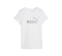 Puma T-Shirt ESSENTIALS METALLIC No.1 Logo Tee Damen Weiß/Metallic Silber Größe S