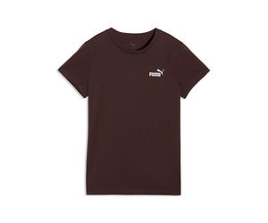 T-Shirt PUMA "ESS SMALL NO 1 LOGO TEE S", Damen, Gr. S, chocolate fondue, Jersey, Obermaterial: 100% Baumwolle, unifarben, regular fit normal, Rundhals, Shirts T-Shirt, Kurzarm, aus Baumwolle, mit Run