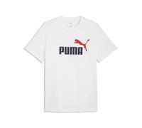 T-Shirt PUMA "Essentials 2 Colour No. 1 Logo T-Shirt Herren", Herren, Gr. L, weiß rot, Obermaterial: 100% Baumwolle. Rippe: 80% Baumwolle, 20% Polyester, clean, regular fit, Rundhals, Shirts T-Shirt (