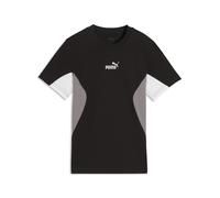 T-Shirt PUMA "Essentials Block T-Shirt Jungen", Kinder, Gr. 176, schwarz-weiß (schwarz), Obermaterial: 100% Baumwolle. Rippe: 29% Polyester, 71% Baumwolle, regular fit, Rundhals, Shirts T-Shirt (71240