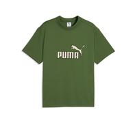 T-Shirt PUMA "Essentials Elevated No.1 Relaxed T-Shirt Herren", Herren, Gr. XS, grün (earthy grün), Obermaterial: 100% Baumwolle. Rippe: 4% Elasthan, 96% Baumwolle, relaxed fit, Rundhals, Shirts T-Shi