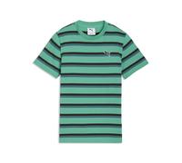 T-Shirt PUMA "Essentials Gestreiftes T-Shirt Jugendliche", Jungen, Gr. 140, vibrant grün, Obermaterial: 100% Baumwolle. Rippe: 71% Baumwolle, 29% Polyester, gestreift, regular fit, Rundhals, Shirts T-