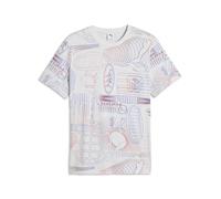 T-Shirt PUMA "Essentials Printed Graphic T-Shirt Herren", Herren, Gr. XL, weiß glow heather, Obermaterial: 100% Baumwolle. Rippe: 30% Polyester, 70% Baumwolle, bedruckt, regular fit, Rundhals, Shirts