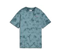 T-Shirt PUMA "Essentials Relaxed Tie Dye T-Shirt Jugendliche", Jungen, Gr. 128, emerald ice grün, Obermaterial: 100% Baumwolle. Rippe: 4% Elasthan, 96% Baumwolle, relaxed fit, Rundhals, Shirts T-Shirt