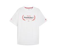 T-Shirt PUMA "F1 Essentials Graphic T-Shirt Herren", Herren, Gr. S, weiß, Obermaterial: 100% Baumwolle; Rippe: 29% Polyester, 71% Baumwolle, clean, regular fit, Rundhals, Shirts T-Shirt (32718855-S) w
