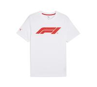 T-Shirt PUMA "F1 Essentials Logo T-Shirt Herren", Herren, Gr. XS, weiß, Obermaterial: 100% Baumwolle; Rippe: 30% Polyester, 70% Baumwolle, clean, regular fit, Rundhals, Shirts T-Shirt (64296920-XS) we