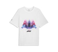 T-Shirt PUMA "F1 Relaxed T-Shirt Herren", Damen, Gr. L, weiß, Obermaterial: 100% Baumwolle; Rippe: 29% Polyester, 71% Baumwolle, clean, relaxed fit, Rundhals, Shirts T-Shirt (87234937-L) weiß