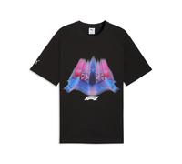 T-Shirt PUMA "F1 Relaxed T-Shirt Herren", Jungen, Gr. S, schwarz, Obermaterial: 100% Baumwolle. Rippe: 71% Baumwolle, 29% Polyester, clean, relaxed fit, Rundhals, Shirts T-Shirt (24700614-S) schwarz