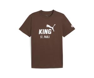 T-Shirt PUMA "FC St. Pauli KING Logo T-Shirt Herren", Herren, Gr. M, espresso braun weiß, 100% Baumwolle, clean, regular fit, Rundhals, Shirts T-Shirt (72888853-M) espresso braun weiß
