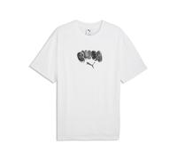 T-Shirt PUMA "Graphic Balloon Art Relaxed T-Shirt Herren", Jungen, Gr. S, weiß, Obermaterial: 100% Baumwolle. Rippe: 20% Polyester, 80% Baumwolle, bedruckt, relaxed fit, Rundhals, Shirts T-Shirt (5772