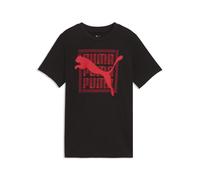 T-Shirt PUMA "Graphic Cat T-Shirt Jungen", Jungen, Gr. 128, schwarz, Obermaterial: 100% Baumwolle. Rippe: 80% Baumwolle, 20% Polyester, bedruckt, regular fit, Rundhals, Shirts T-Shirt (35657550-128) s