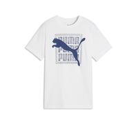 T-Shirt PUMA "Graphic Cat T-Shirt Jungen", Jungen, Gr. 140, weiß, Obermaterial: 100% Baumwolle. Rippe: 80% Baumwolle, 20% Polyester, bedruckt, regular fit, Rundhals, Shirts T-Shirt (39960441-140) weiß