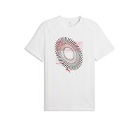 T-Shirt PUMA "Graphic Circular T-Shirt Herren", Jungen, Gr. S, weiß, Obermaterial: 100% Baumwolle. Rippe: 80% Baumwolle, 20% Polyester, bedruckt, regular fit, Rundhals, Shirts T-Shirt (83267552-S) wei