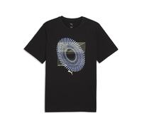 T-Shirt PUMA "Graphic Circular T-Shirt Herren", Jungen, Gr. XXL, schwarz, Obermaterial: 100% Baumwolle. Rippe: 80% Baumwolle, 20% Polyester, bedruckt, regular fit, Rundhals, Shirts T-Shirt (31348401-X