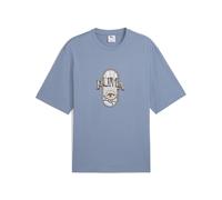 T-Shirt PUMA "Graphic PUMA Fest Boxy T-Shirt Herren", Damen, Gr. M, blau (cool blau), Obermaterial: 100% Baumwolle; Rippe: 80% Baumwolle, 20% Polyester, bedruckt, Rundhals, Shirts T-Shirt (25451367-M)