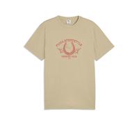 T-Shirt PUMA "Graphic Retro Washed T-Shirt Herren", Herren, Gr. M, beige (pebble gray beige), Obermaterial: 100% Baumwolle. Rippe: 96% Baumwolle, 4% Elasthan, bedruckt, regular fit, Rundhals, Shirts T