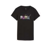 T-Shirt PUMA "GRAPHIC STACKED TEE", Damen, Gr. S, puma schwarz, Jersey, Obermaterial: 100% Baumwolle, bedruckt, regular fit normal, Rundhals, Shirts T-Shirt (55619040-S) puma schwarz
