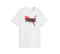 T-Shirt PUMA "GRAPHIC TEE B", Jungen, Gr. 164, weiß (puma weiß), Jersey, Obermaterial: 100% Baumwolle, unifarben, regular fit normal, Rundhals, Shirts T-Shirt, Regular Fit, Kurzarm, sportlicher Stil,