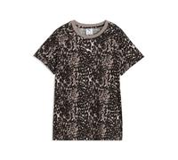T-Shirt PUMA "GRAPHICS ANIMAL STANDARD AOP TEE", Damen, Gr. L, mouse gray, Jersey, Obermaterial: 100% Baumwolle, gemustert, normal, Rundhals, Shirts T-Shirt, für Erwachsene, mit sportlichem Stil, kurz