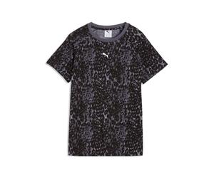 T-Shirt PUMA "GRAPHICS ANIMAL STANDARD AOP TEE", Damen, Gr. S, inky depths, Jersey, Obermaterial: 100% Baumwolle, gemustert, normal, Rundhals, Shirts T-Shirt, für Erwachsene, mit sportlichem Stil, kur