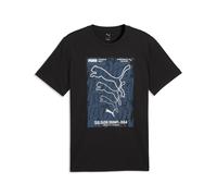 T-Shirt PUMA "Graphics Box T-Shirt Herren", Herren, Gr. XS, schwarz, Obermaterial: 100% Baumwolle. Rippe: 80% Baumwolle, 20% Polyester, clean, regular fit, Rundhals, Shirts T-Shirt (67260709-XS) schwa