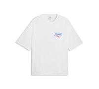 T-Shirt PUMA "Graphics Champions Boxy T-Shirt Herren", Herren, Gr. L, weiß, Obermaterial: 100% Baumwolle. Rippe: 20% Polyester, 80% Baumwolle, bedruckt, Rundhals, Shirts T-Shirt (24715445-L) weiß