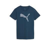 T-Shirt PUMA "Graphics Lace Cat T-Shirt Damen", Damen, Gr. L, midnight petrol blau, Obermaterial: 100% Baumwolle. Kragen: 30% Polyester, 70% Baumwolle, clean, Rundhals, Shirts T-Shirt (35254466-L) mid