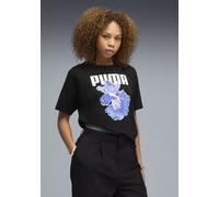 T-Shirt PUMA "GRAPHICS RELAXED FLOWER TEE", Damen, Gr. L, puma schwarz, Jersey, Obermaterial: 100% Baumwolle, bedruckt, relaxed fit normal, Rundhals, Shirts T-Shirt, lockere Passform, Kurzarm, Rundhal