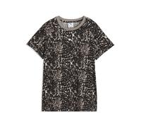 T-Shirt PUMA "Graphics T-Shirt mit Animal-Print Damen", Damen, Gr. XS, braun (mouse gray beige), Obermaterial: 100% Baumwolle. Rippe: 80% Baumwolle, 20% Polyester, Rundhals, Shirts T-Shirt (93236046-X