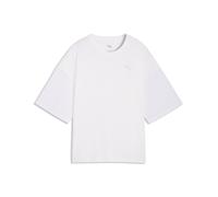 T-Shirt PUMA "HER Oversized T-Shirt Damen", Damen, Gr. M, weiß, Obermaterial: 100% Baumwolle. Ärmel: 100% Nylon. Rippe: 80% Baumwolle, 20% Polyester, clean, oversize, Rundhals, Shirts T-Shirt (3995704