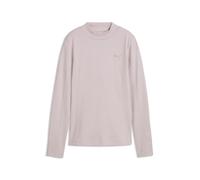 T-Shirt PUMA "HER Slim Geripptes Langarmshirt Damen", Damen, Gr. L, rosa (misty pink), Obermaterial: 62% Polyester, 4% Elasthan, 34% Baumwolle, clean, slim fit, Rundhals, Shirts T-Shirt (19474650-L) m