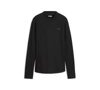 T-Shirt PUMA "HER Slim Geripptes Langarmshirt Damen", Damen, Gr. L, schwarz, Obermaterial: 62% Polyester, 4% Elasthan, 34% Baumwolle, clean, slim fit, Rundhals, Shirts T-Shirt (47486713-L) schwarz