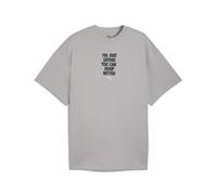 T-Shirt PUMA "Hoopocalypse Basketball-T-Shirt II Erwachsene", Damen, Gr. S, gray echo, Obermaterial: 100% Baumwolle; Rippe: 70% Baumwolle, 30% Polyester, clean, oversize, Rundhals, Shirts T-Shirt (875