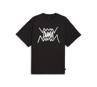 T-Shirt PUMA "Jaws Core Basketball-T-Shirt Herren", Herren, Gr. XL, schwarz, Obermaterial: 100% Baumwolle; Rippe: 30% Polyester, 70% Baumwolle, clean, oversize, Rundhals, Shirts T-Shirt (53241230-XL) 