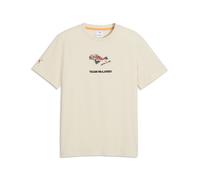 T-Shirt PUMA "McLAREN RACING Graphic T-Shirt Herren", Herren, Gr. S, beige (alpine snow weiß), Obermaterial: 100% Baumwolle. Rippe: 70% Baumwolle, 30% Polyester, clean, regular fit, Rundhals, Shirts T