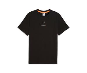T-Shirt PUMA "MCLAREN SMALL LOGO TEE", Herren, Gr. M, puma schwarz, Jersey, Obermaterial: 100% Baumwolle, bedruckt, regular fit normal, Rundhals, Shirts T-Shirt, mit Rundhalsausschnitt, sportlicher Lo