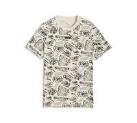 T-Shirt PUMA "MID 90s Bedrucktes T-Shirt Jungen", Jungen, Gr. 128, alpine snow weiß, Obermaterial: 100% Baumwolle. Rippe: 29% Polyester, 71% Baumwolle, mehrfarbig, regular fit, Rundhals, Shirts T-Shir