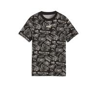 T-Shirt PUMA "MID 90s Bedrucktes T-Shirt Jungen", Jungen, Gr. 140, schwarz, Obermaterial: 100% Baumwolle. Rippe: 71% Baumwolle, 29% Polyester, mehrfarbig, regular fit, Rundhals, Shirts T-Shirt (155030