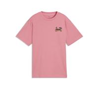 T-Shirt PUMA "MID 90s Relaxed Graphic T-Shirt Mädchen", Kinder, Gr. 140, rosa (wild pink), Obermaterial: 100% Baumwolle. Rippe: 20% Polyester, 80% Baumwolle, relaxed fit, Rundhals, Shirts T-Shirt (873