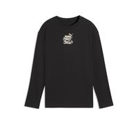 T-Shirt PUMA "MID 90s Relaxed Langarmshirt Jungen", Jungen, Gr. 152, schwarz, Obermaterial: 100% Baumwolle. Rippe: 29% Polyester, 71% Baumwolle, bedruckt, relaxed fit, Rundhals, Shirts T-Shirt (576216