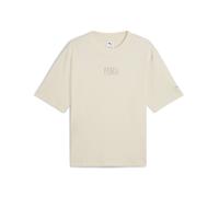 T-Shirt PUMA "Premium Essentials Boxy Graphic T-Shirt Erwachsene", Damen, Gr. S, weiß (alpine snow weiß), 100% Baumwolle, bedruckt, Rundhals, Shirts T-Shirt (64316629-S) alpine snow weiß