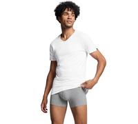 Puma Herren T-Shirt, 2er Pack - Basic V-Neck, V-Ausschnitt, Kurzarm, uni, weiß, XL Weiß