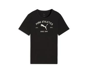T-Shirt PUMA "PUMA Class Graphic T-Shirt Mädchen", Kinder, Gr. 164, schwarz, Obermaterial: 100% Baumwolle. Rippe: 20% Polyester, 80% Baumwolle, regular fit, Rundhals, Shirts T-Shirt (28278213-164) sch