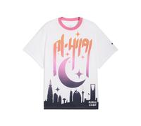 T-Shirt PUMA "PUMA HOOPS x AL-HILAL SFC Basketballshirt Herren", Herren, Gr. XL, weiß, Obermaterial: 100% Baumwolle; Rippe: 29% Polyester, 71% Baumwolle, clean, regular fit, Rundhals, Shirts T-Shirt (