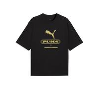 T-Shirt PUMA "PUMA Sport Boxy Street Graphic T-Shirt Herren", Herren, Gr. S, schwarz, Obermaterial: 100% Baumwolle. Rippe: 80% Baumwolle, 20% Polyester, bedruckt, Rundhals, Shirts T-Shirt (35311306-S)