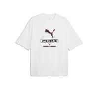 T-Shirt PUMA "PUMA Sport Boxy Street Graphic T-Shirt Herren", Herren, Gr. S, weiß, Obermaterial: 100% Baumwolle. Rippe: 80% Baumwolle, 20% Polyester, bedruckt, Rundhals, Shirts T-Shirt (23845538-S) we